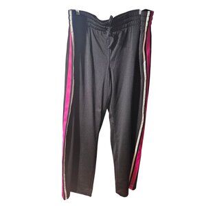 Danskin Now Black Athletic Pants With Pink & White Side Stripes XXL